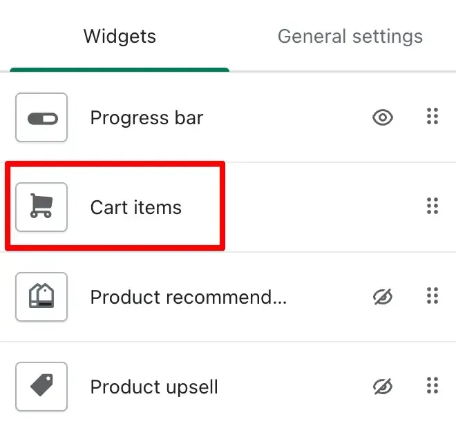 Visit cart items