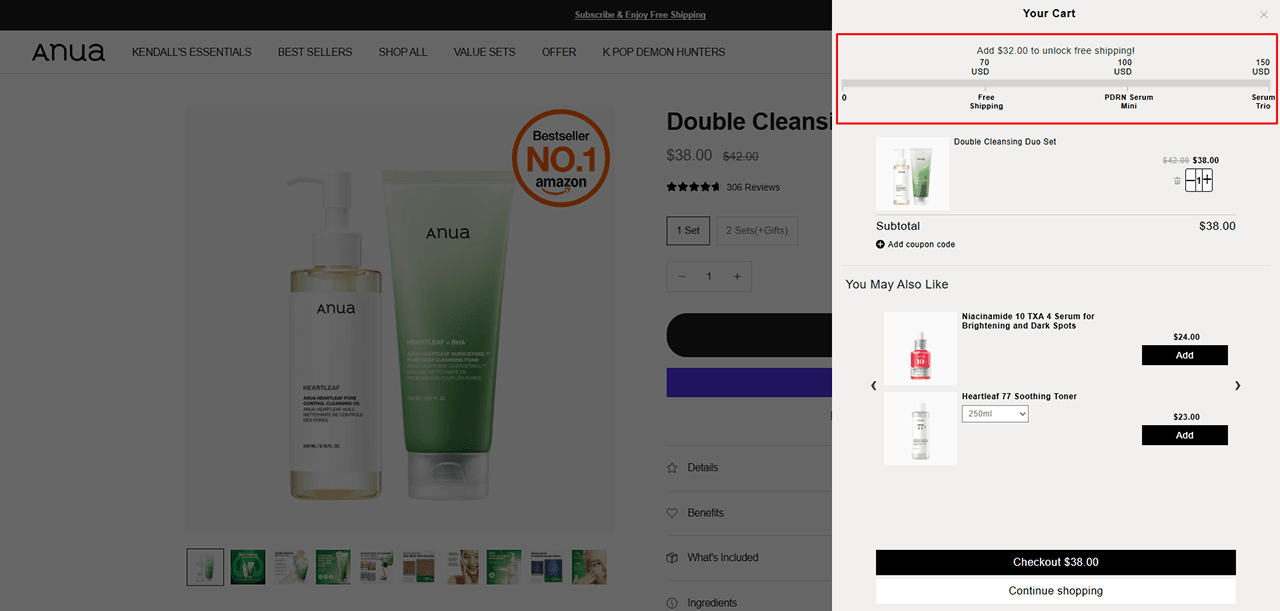 case study of anua shopify store using icart
