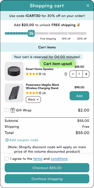 iCart Cart Template 1 - Minimal White