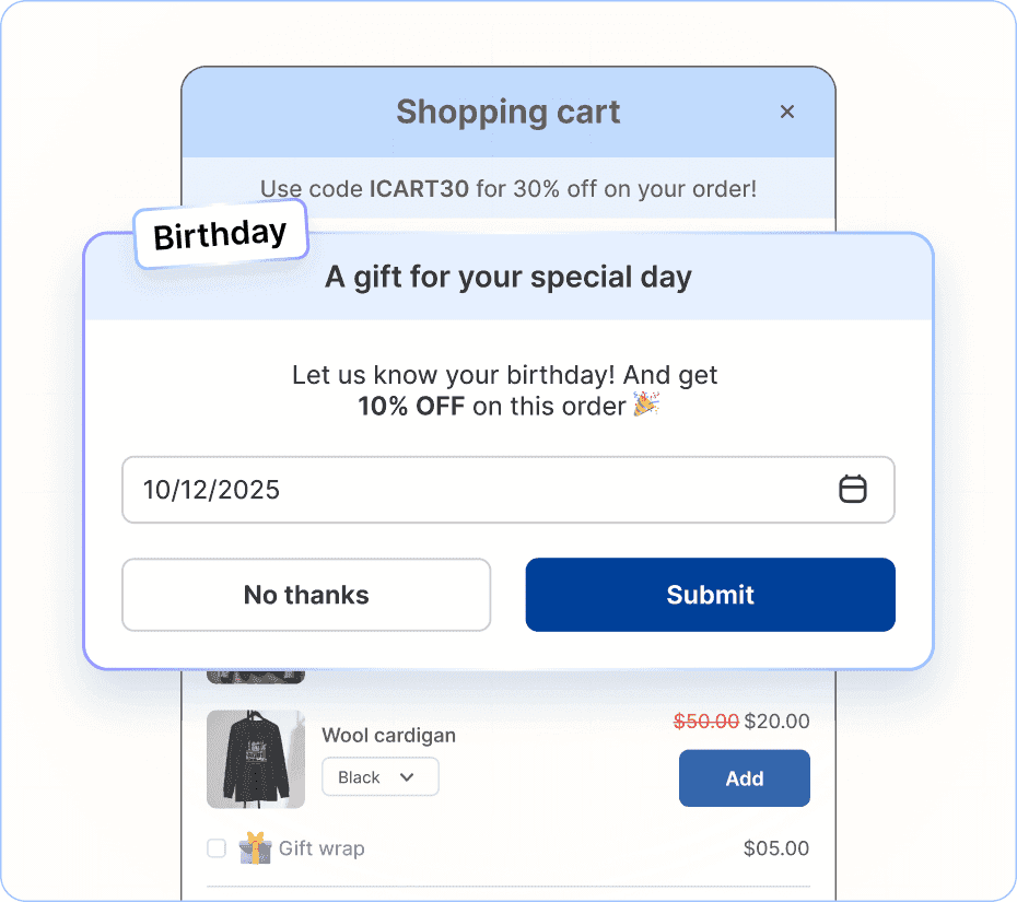 Birthday Collector Widget