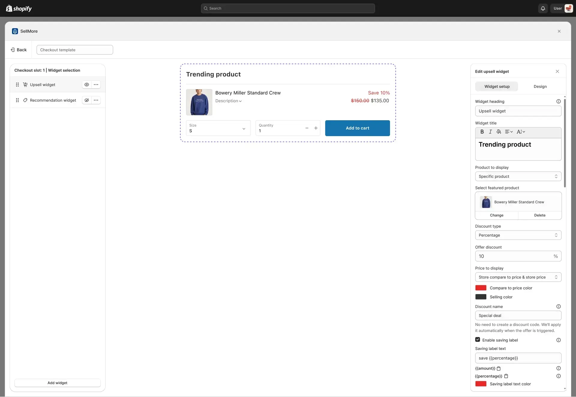 Checkout upsell