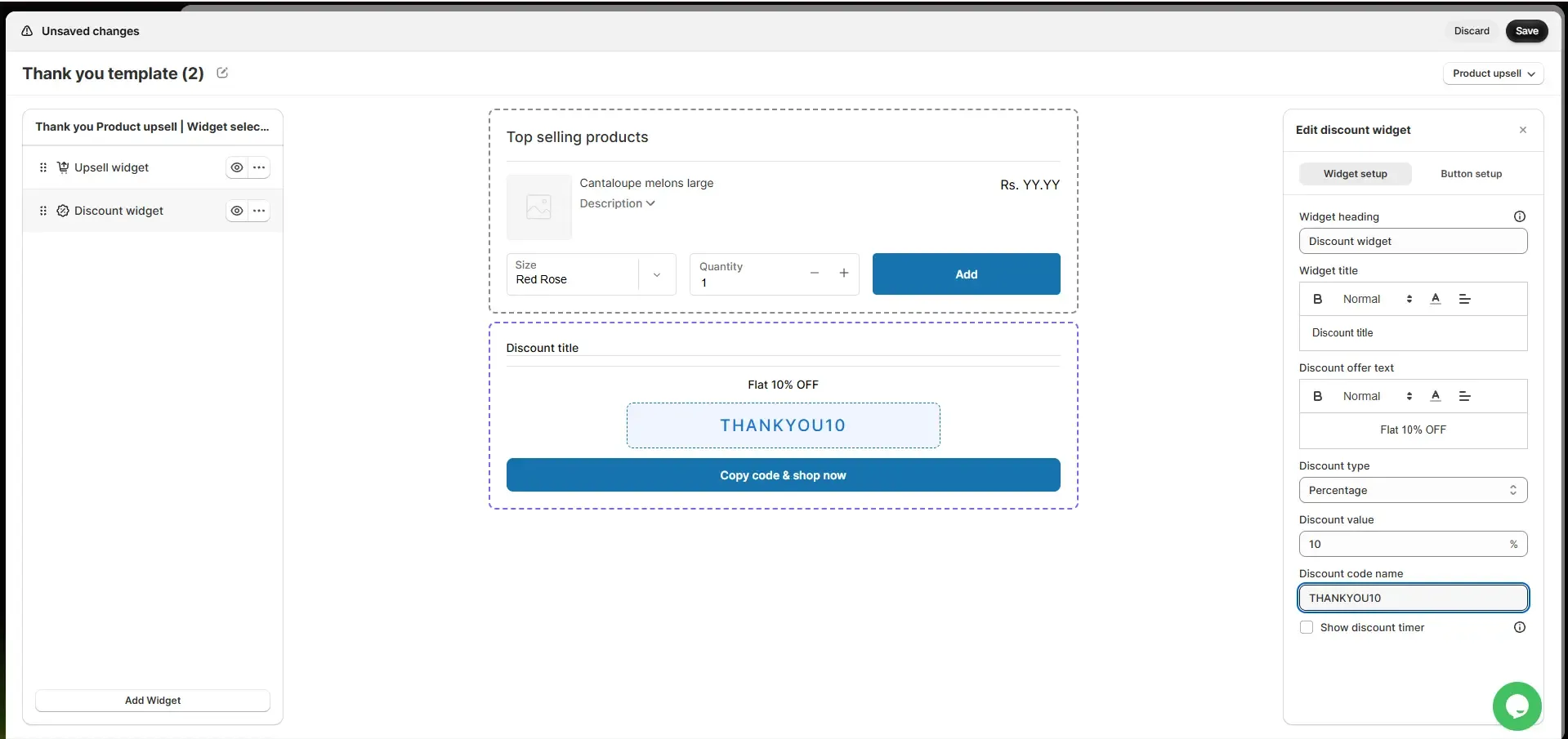 set discount on thank you page.webp