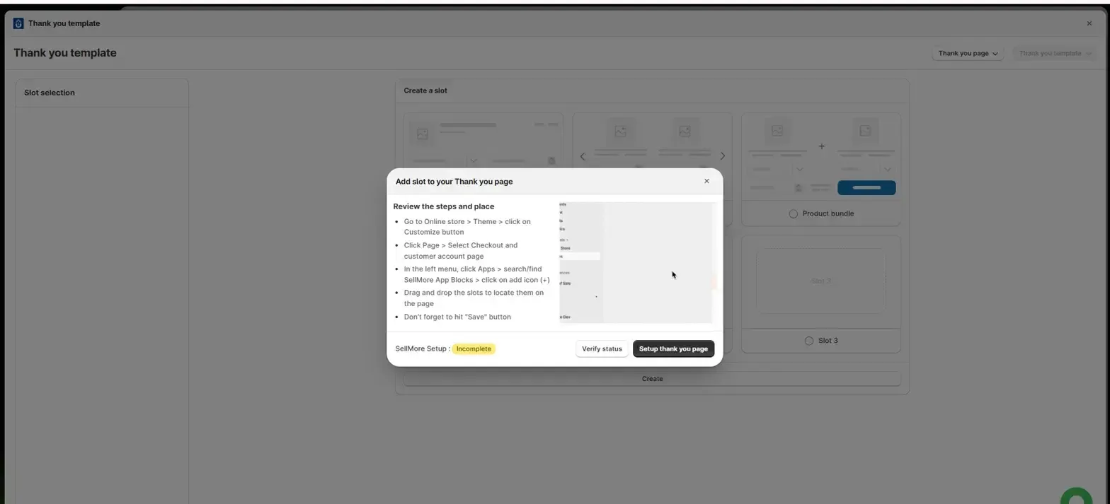 verify slot on thank you page.webp